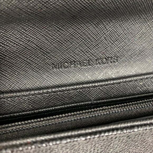 Michael Kors Large MK Signature Fulton Flap Continental Wallet Black PVC - Picture 12 of 14